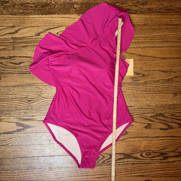 Kona Sol‎ Woman Large Swimsuit High Waisted One Piece Hot Pink Beach Sexy NWT - Picture 10 of 13